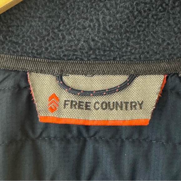 FREE COUNTRY Chayote Grid Fleece Full Zip Blue Denim Trails Men’s Large (42-44) - Picture 5 of 16